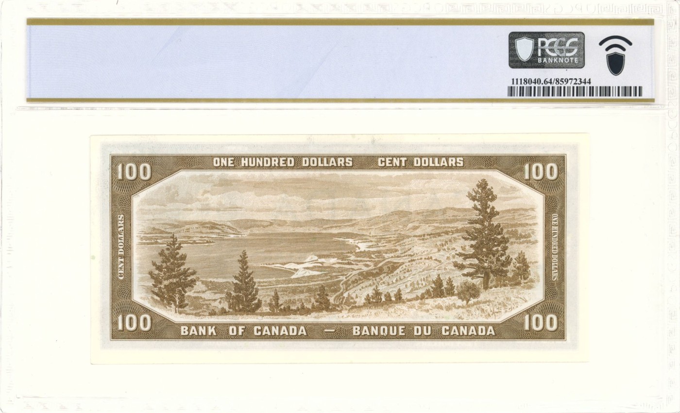 收藏联盟Quantum Auction 第326期拍卖  加拿大1954年100元魔鬼脸  PCGS64ppq 乱蛇号