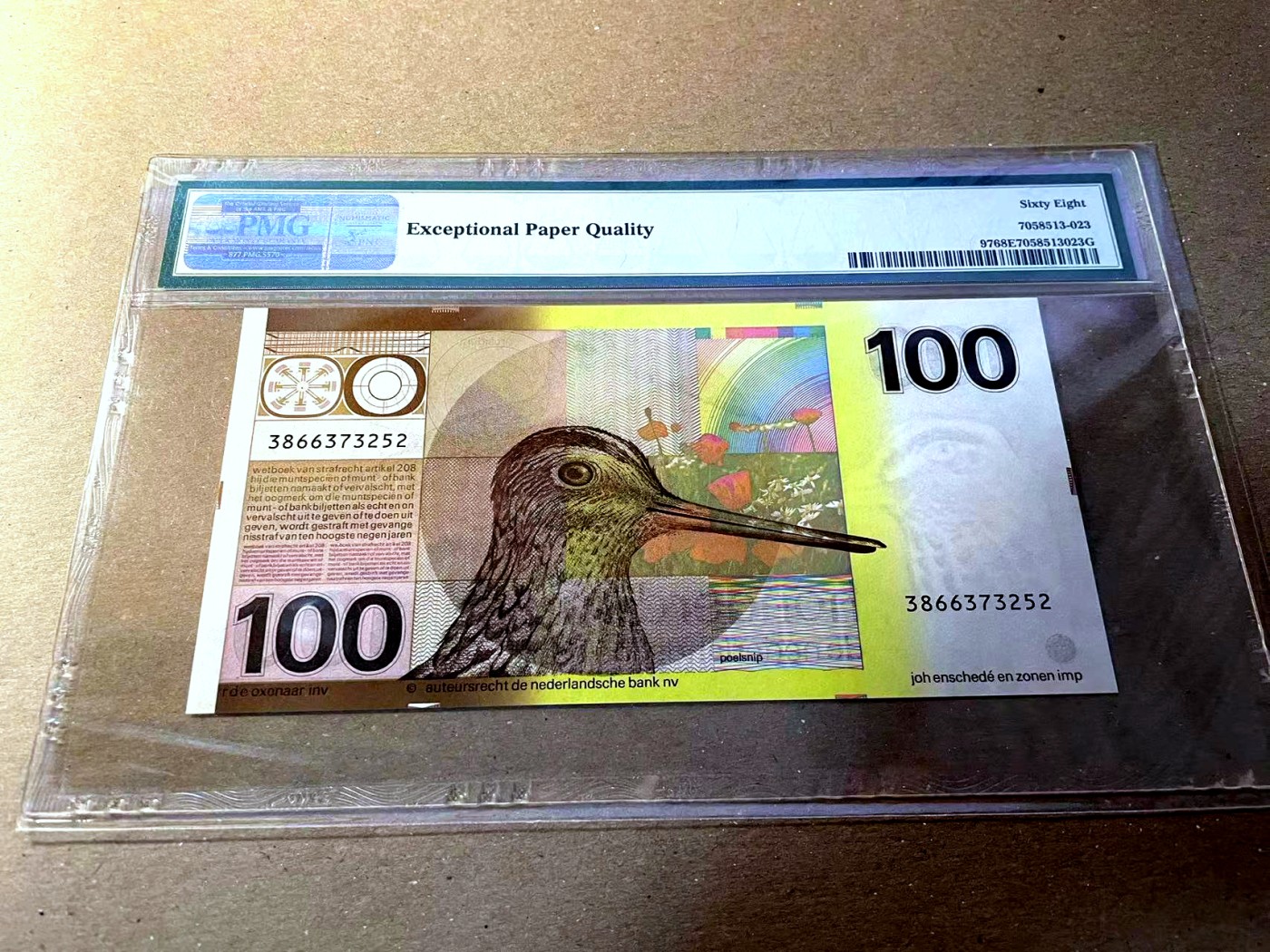 【Blue Auction】✨世界纸币精拍第436期【精】 【亚军分】荷兰 1977年100盾 水鸟 PMG68EPQ 超高分