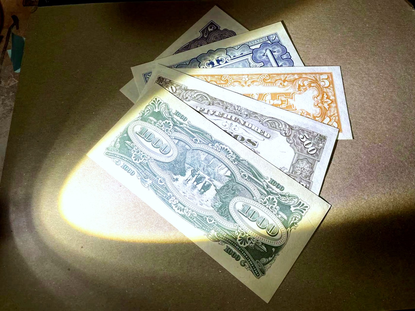 【Blue Auction】✨世界纸币精拍第436期【精】 【一组5张】日占缅甸 1/2-1000元/比索 UNC/UNC-