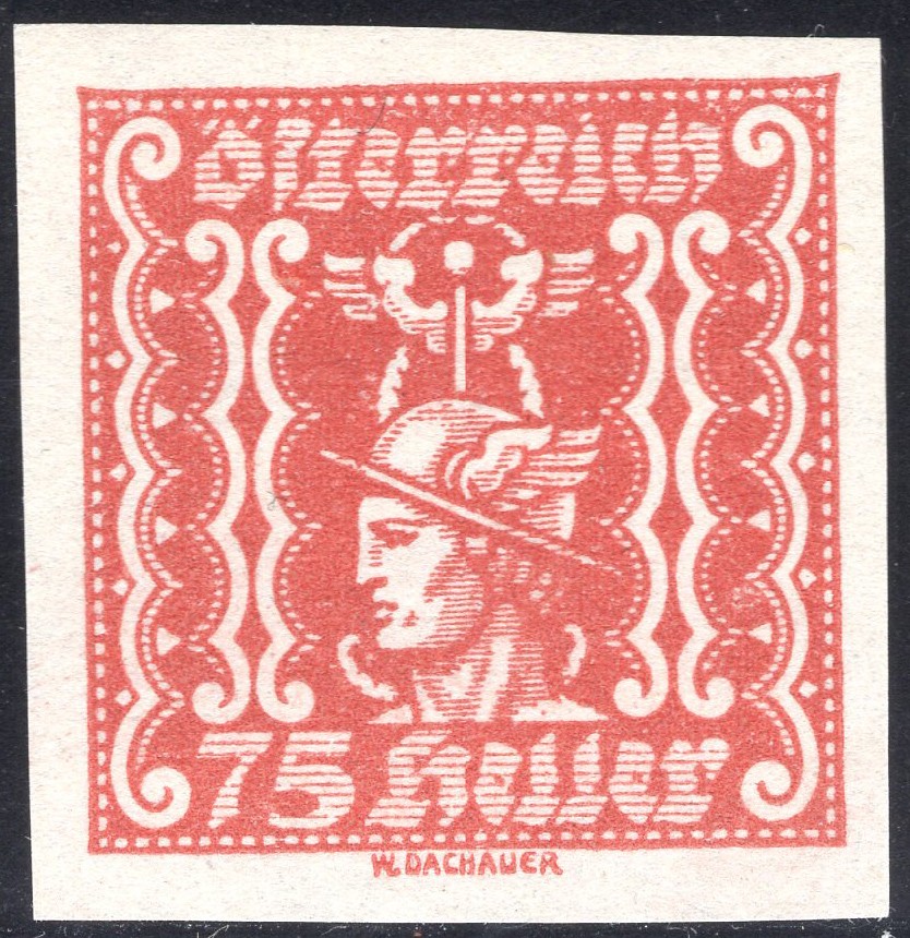 洪涛臻品批发群 精选邮票限时拍卖第五百四十二期   奥地利1921年 无齿新闻纸邮票 百年老票原胶轻贴润亮！