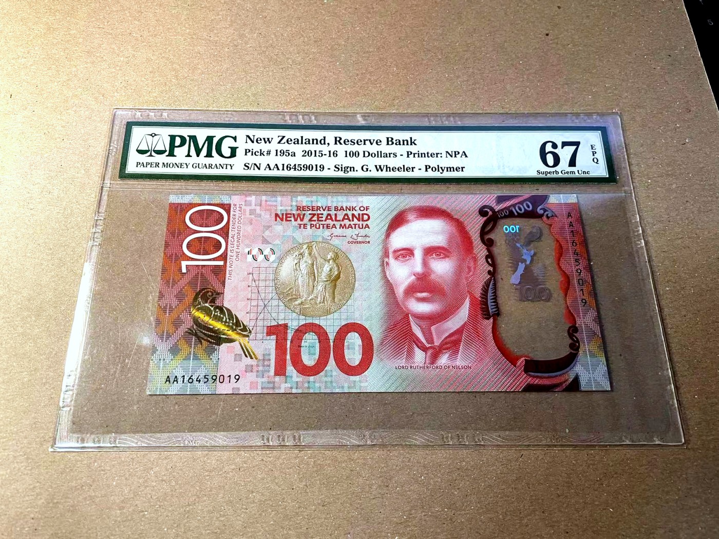 【Blue Auction】✨世界纸币精拍第436期【精】 【AA】新西兰 2015-16年100元 PMG67EPQ 