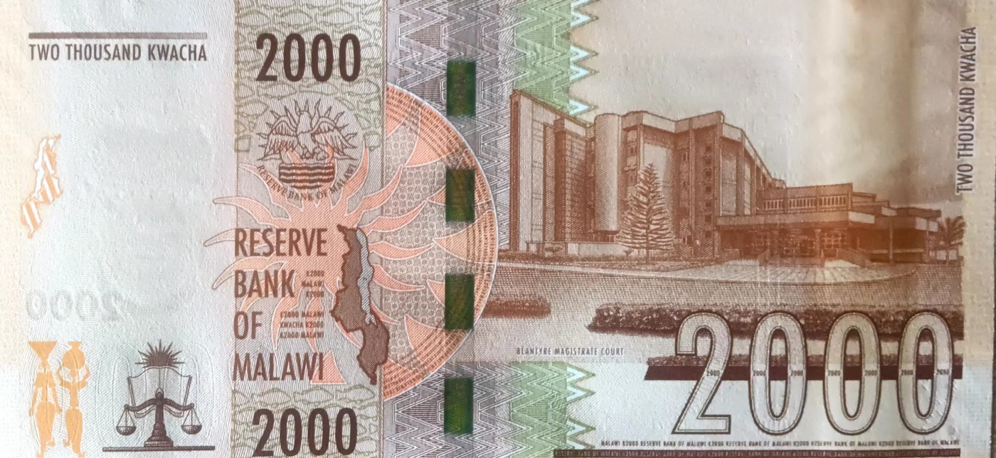 旧藏出货第一期 马拉维2000克瓦查，品相全新