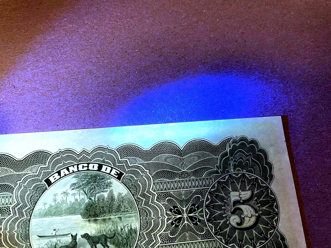 【Blue Auction】✨世界纸币精拍第436期【精】 墨西哥 1902-14年 5比索 二犬观湖 ABNC大票幅雕刻精美 UNC- 