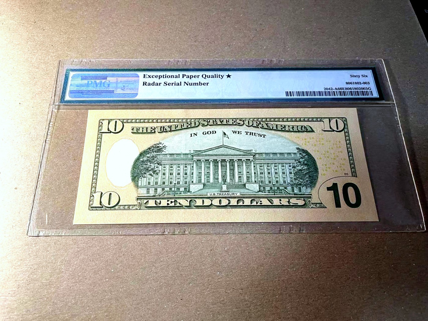 【Blue Auction】✨世界纸币精拍第436期【精】 【86666668倒置号 雷达号】美国 2013年10美金 PMG66EPQ 星星 