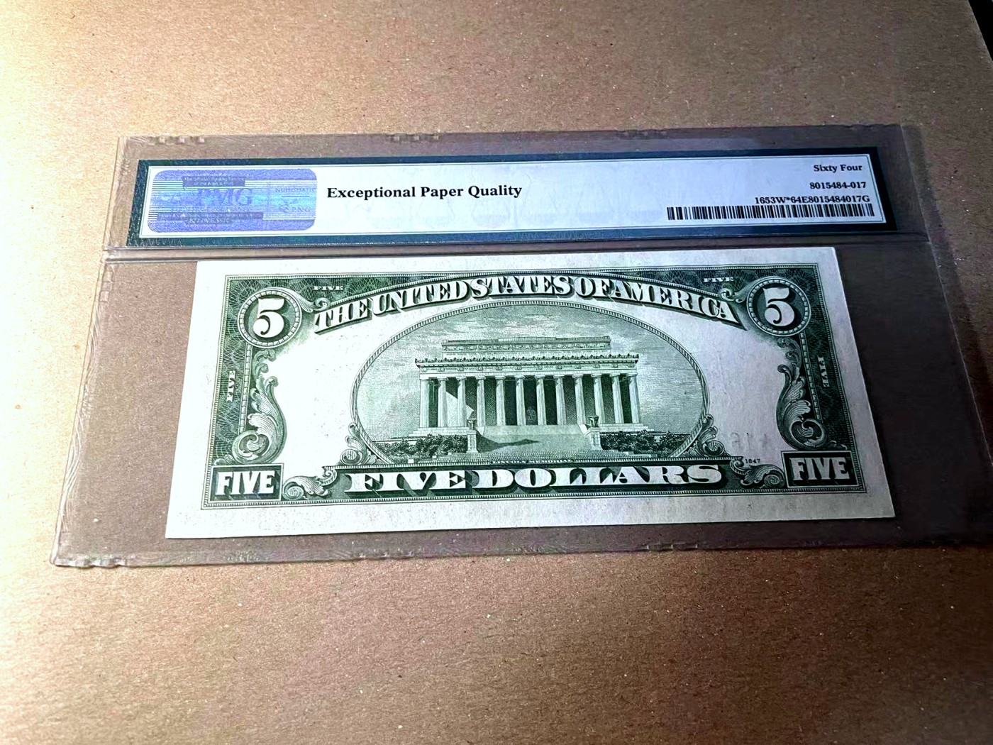 【Blue Auction】✨世界纸币精拍第436期【精】 【星补 无47】美国 1934年5美金 PMG64EPQ 银币券