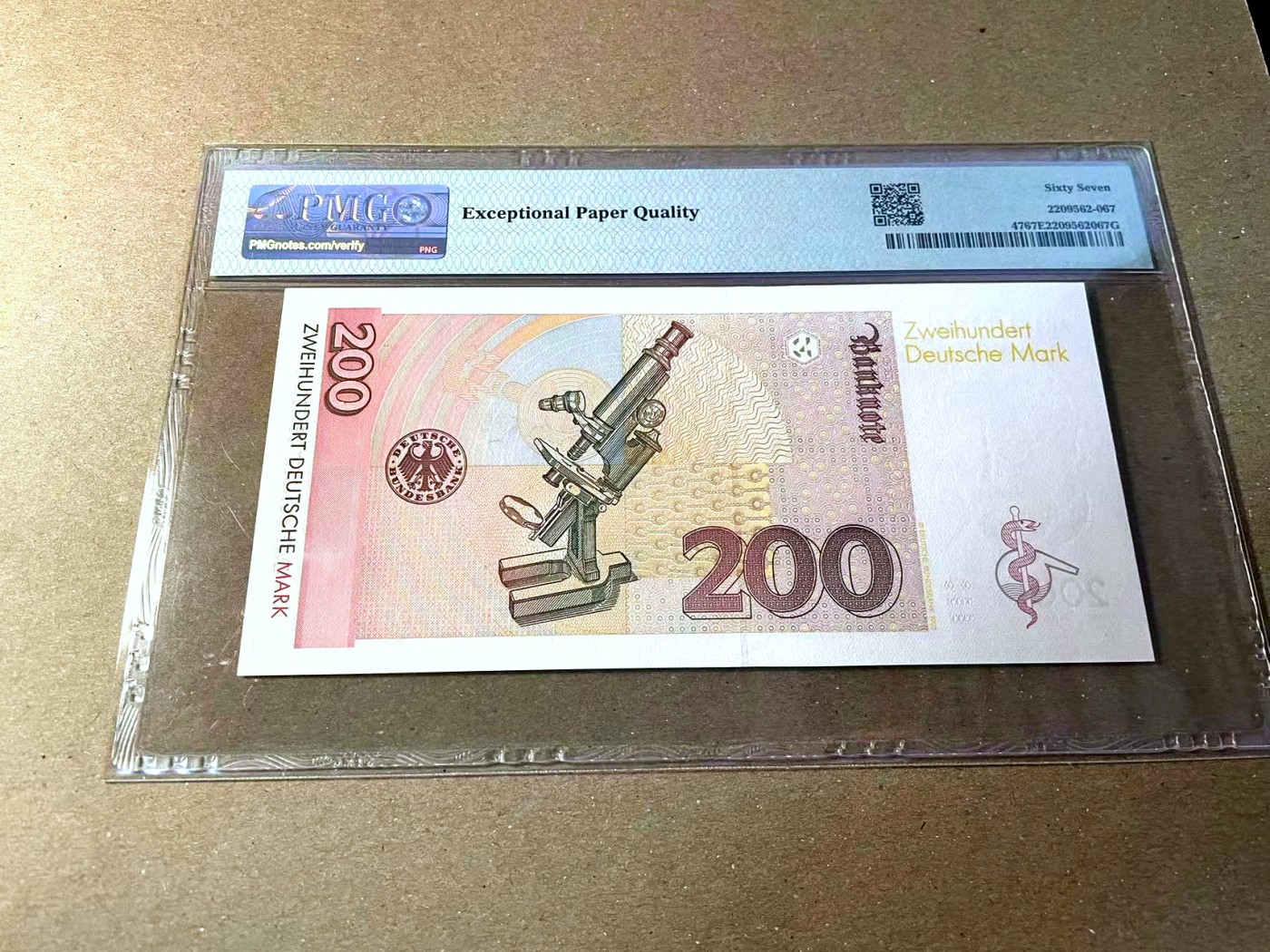 【Blue Auction】✨世界纸币精拍第436期【精】 德国 1996年200马克 PMG67EPQ 高分 