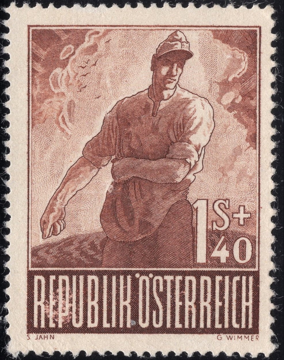洪涛臻品批发群 精选邮票限时拍卖第五百四十二期  奥地利1947年播种 附捐邮票 雕刻版新票