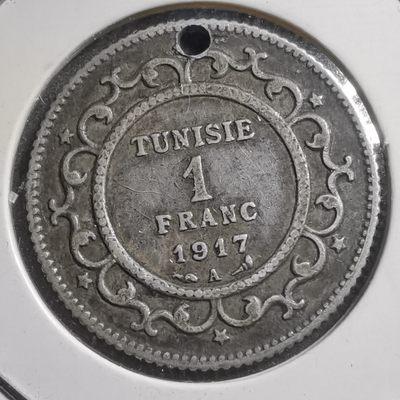 沼泽如烟--第272场 - 突尼斯1917年1法郎银币