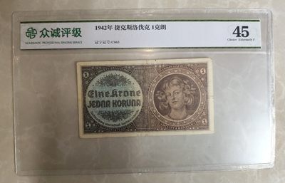 成斌钱币 2024-2-24徽章、钱币专场 - 众诚评级 捷克斯洛伐克 1克朗 1912年