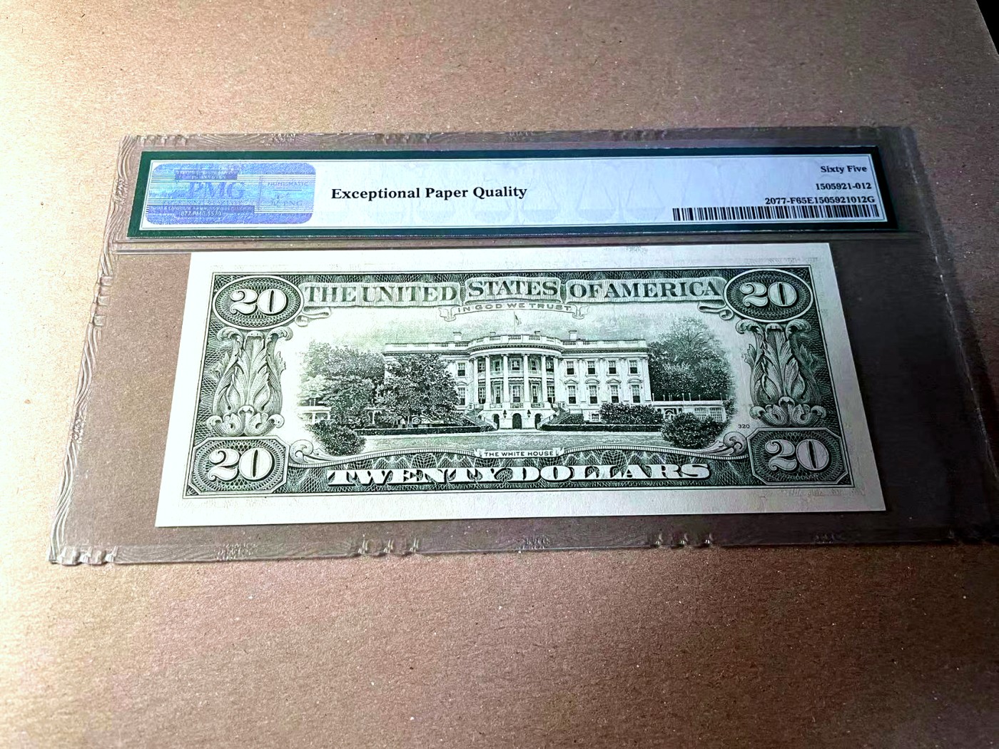 【Blue Auction】✨世界纸币精拍第436期【精】 【倒置号 重复号】美国 1990年20美金 PMG65EPQ  