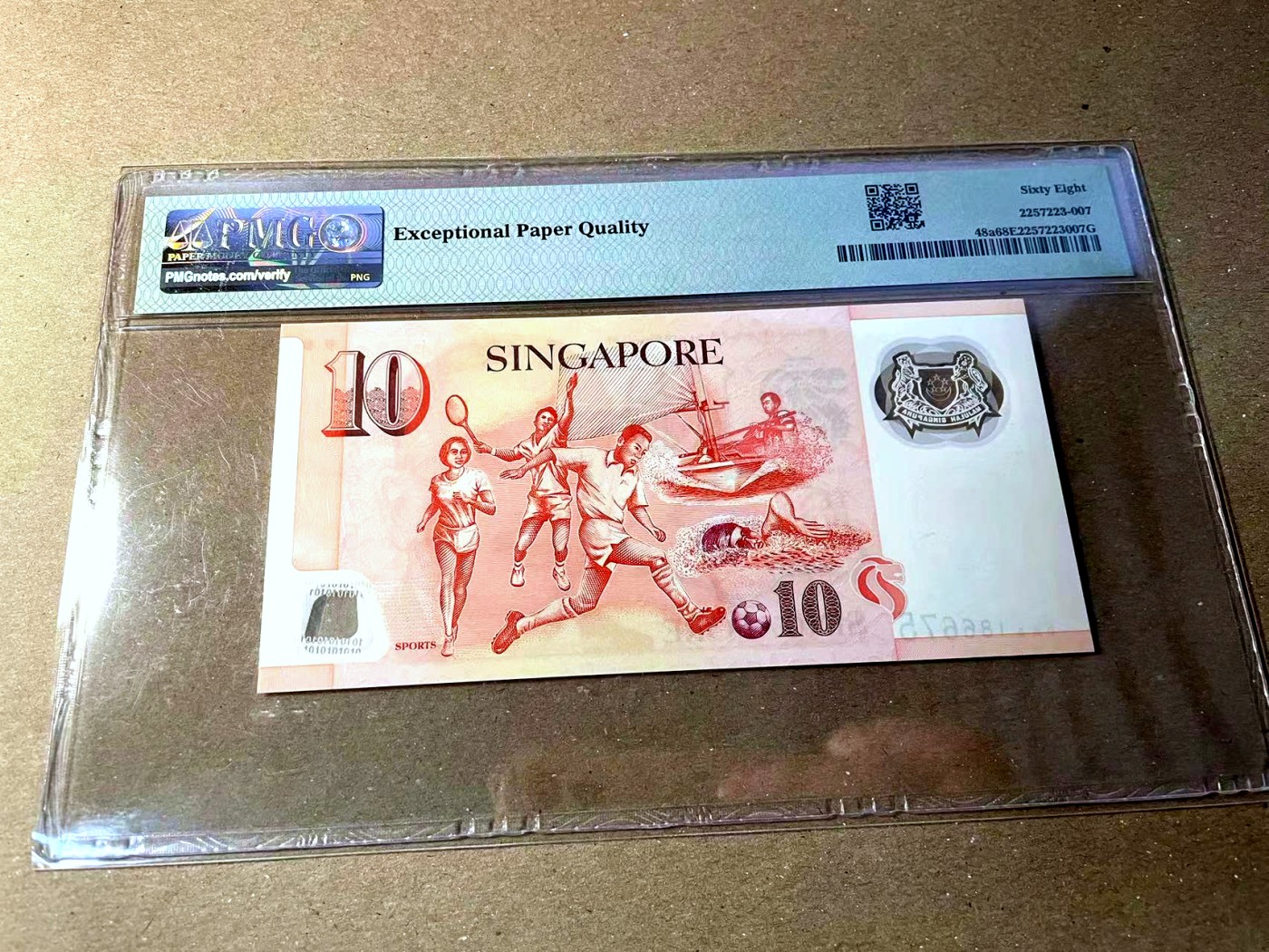 【Blue Auction】✨世界纸币精拍第436期【精】 【0AA】新加坡 2004年10元 PMG68EPQ 超高分 