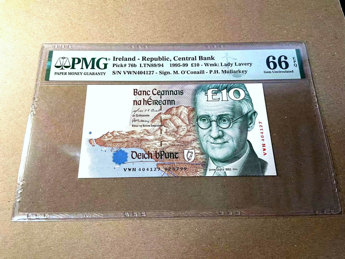 【Blue Auction】✨世界纸币精拍第436期【精】 爱尔兰 1995-99年10镑 PMG66EPQ