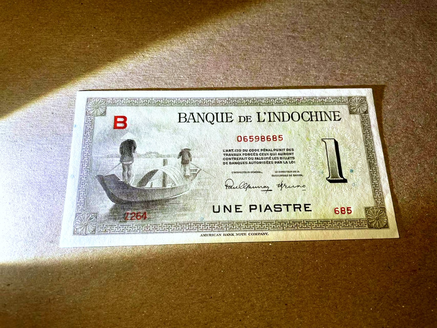 【Blue Auction】✨世界纸币精拍第436期【精】 【无47】法属印支 东方汇理银行 1元 古迹 UNC  