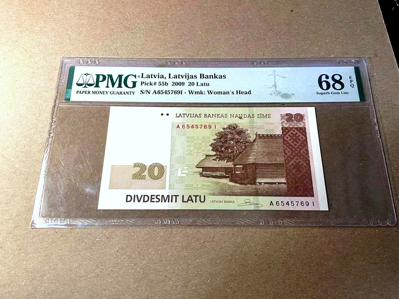 【Blue Auction】✨世界纸币精拍第436期【精】 拉脱维亚 2009年20拉图 PMG68EPQ 超高分