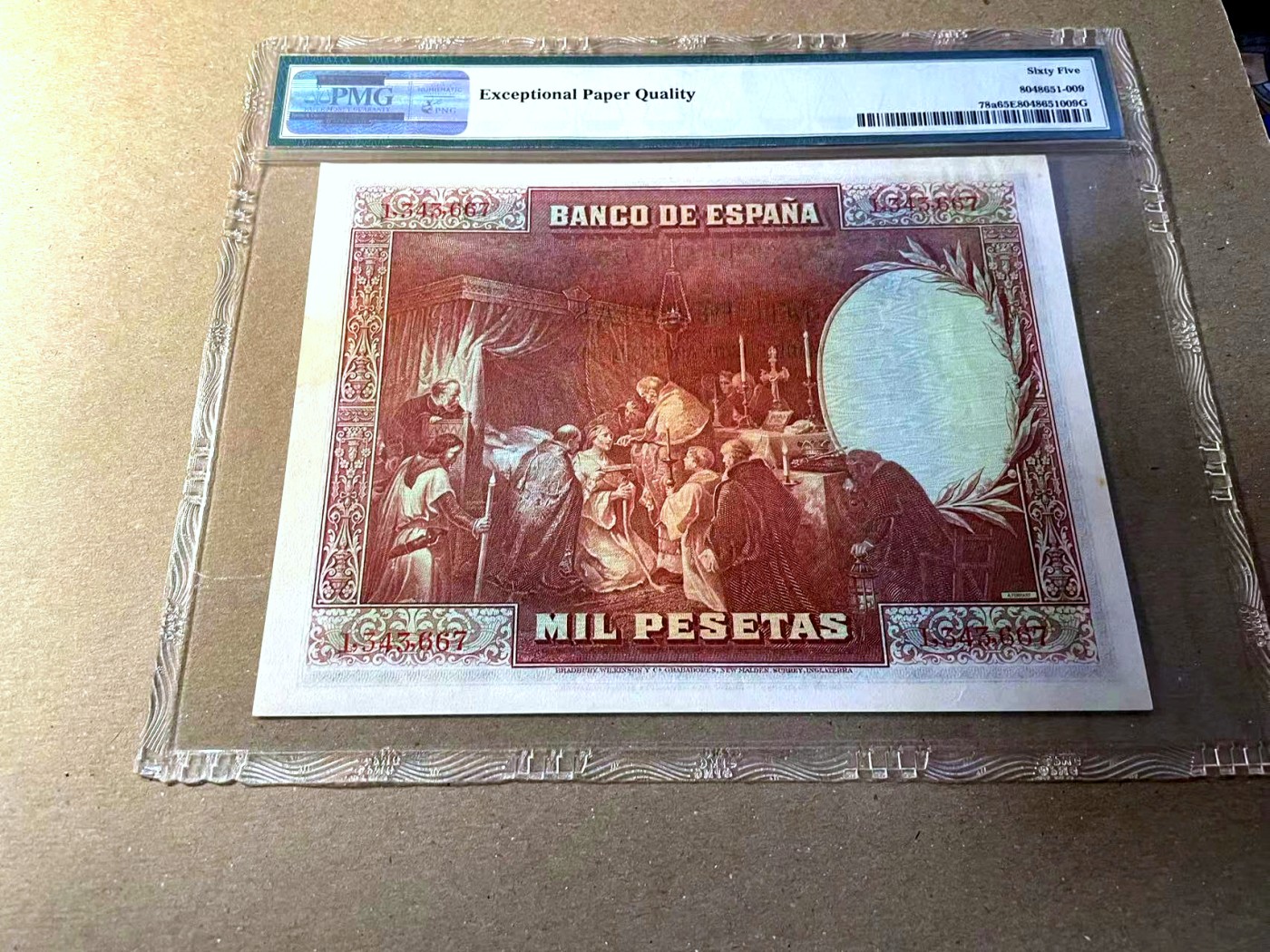 【Blue Auction】✨世界纸币精拍第436期【精】 西班牙 1928年1000比塞塔 PMG65EPQ BWC出品 大方块