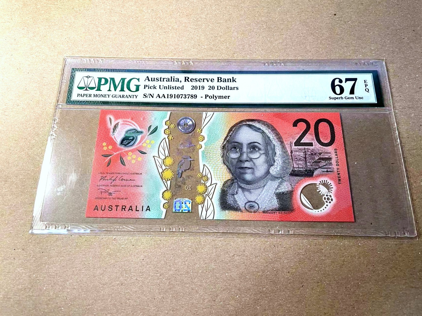 【Blue Auction】✨世界纸币精拍第436期【精】 【AA】澳大利亚 2019年20元 PMG67EPQ 