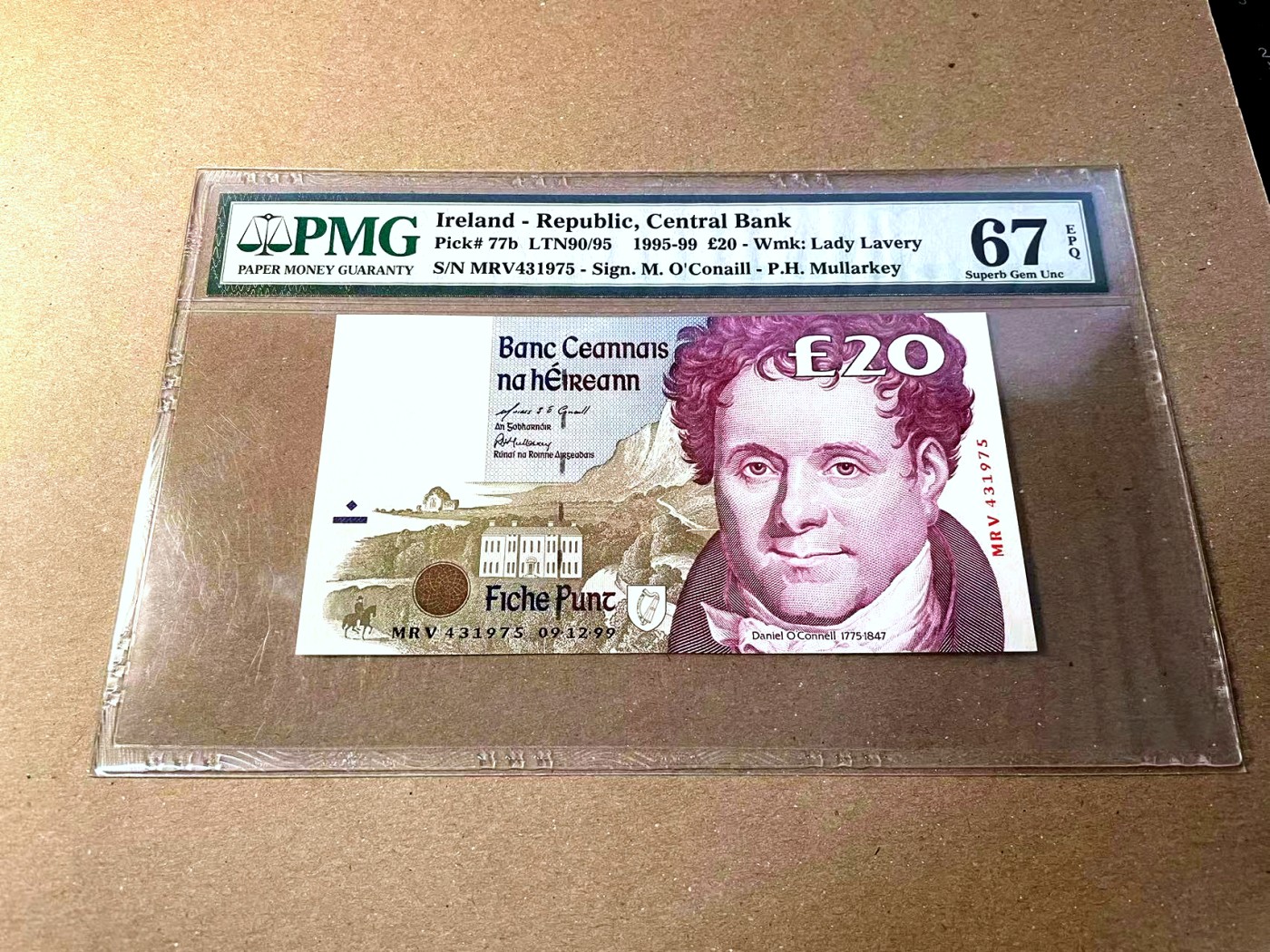 【Blue Auction】✨世界纸币精拍第436期【精】 爱尔兰 1995-99年20镑 PMG67EPQ 