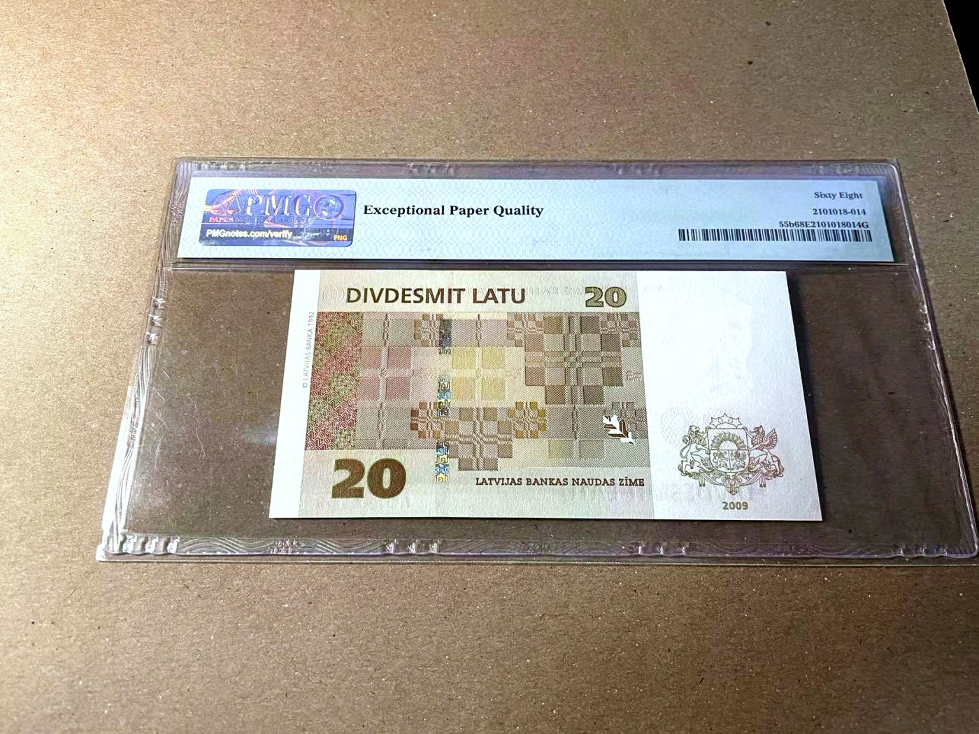 【Blue Auction】✨世界纸币精拍第436期【精】 拉脱维亚 2009年20拉图 PMG68EPQ 超高分