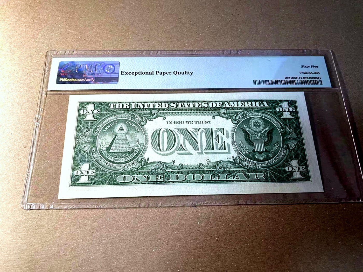 【Blue Auction】✨世界纸币精拍第436期【精】 【8888狮子号】美国 1957年1美金 PMG65EPQ 银币券