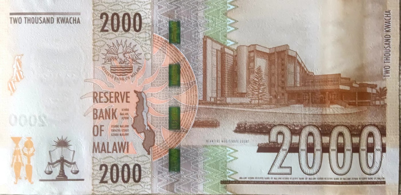 旧藏出货第一期 马拉维2000克瓦查，品相全新