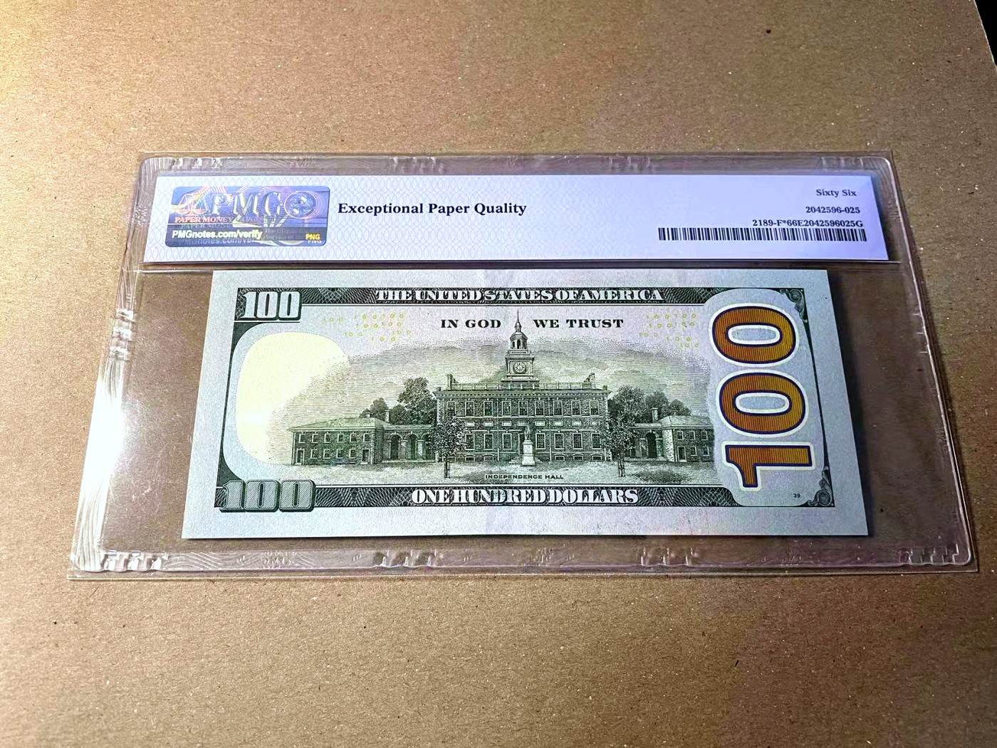 【Blue Auction】✨世界纸币精拍第436期【精】 【补号】美国 2017年100美金 PMG66EPQ 