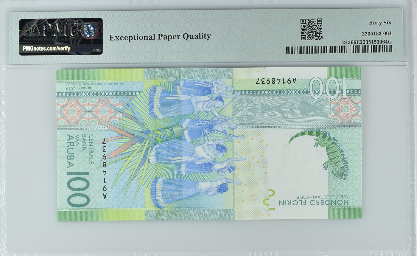 收藏联盟Quantum Auction 第326期拍卖  阿鲁巴2019年100弗洛林 PMG66 首发A冠
