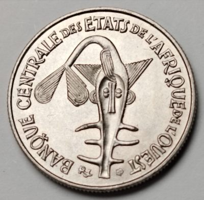 布加迪🐬～世界钱币🌾第 103 期 /  各国散币 - 西非 1972年 50法郎 unc品相