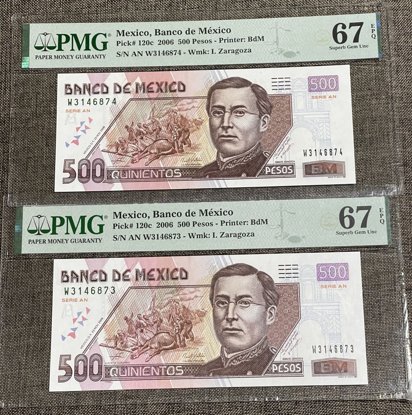 PMG67墨西哥🇲🇽500比索2006稀少冠军分🏆TOP POP