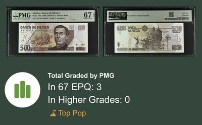 PMG67墨西哥🇲🇽500比索2006稀少冠军分🏆TOP POP - PMG67墨西哥🇲🇽500比索2006稀少冠军分🏆TOP POP