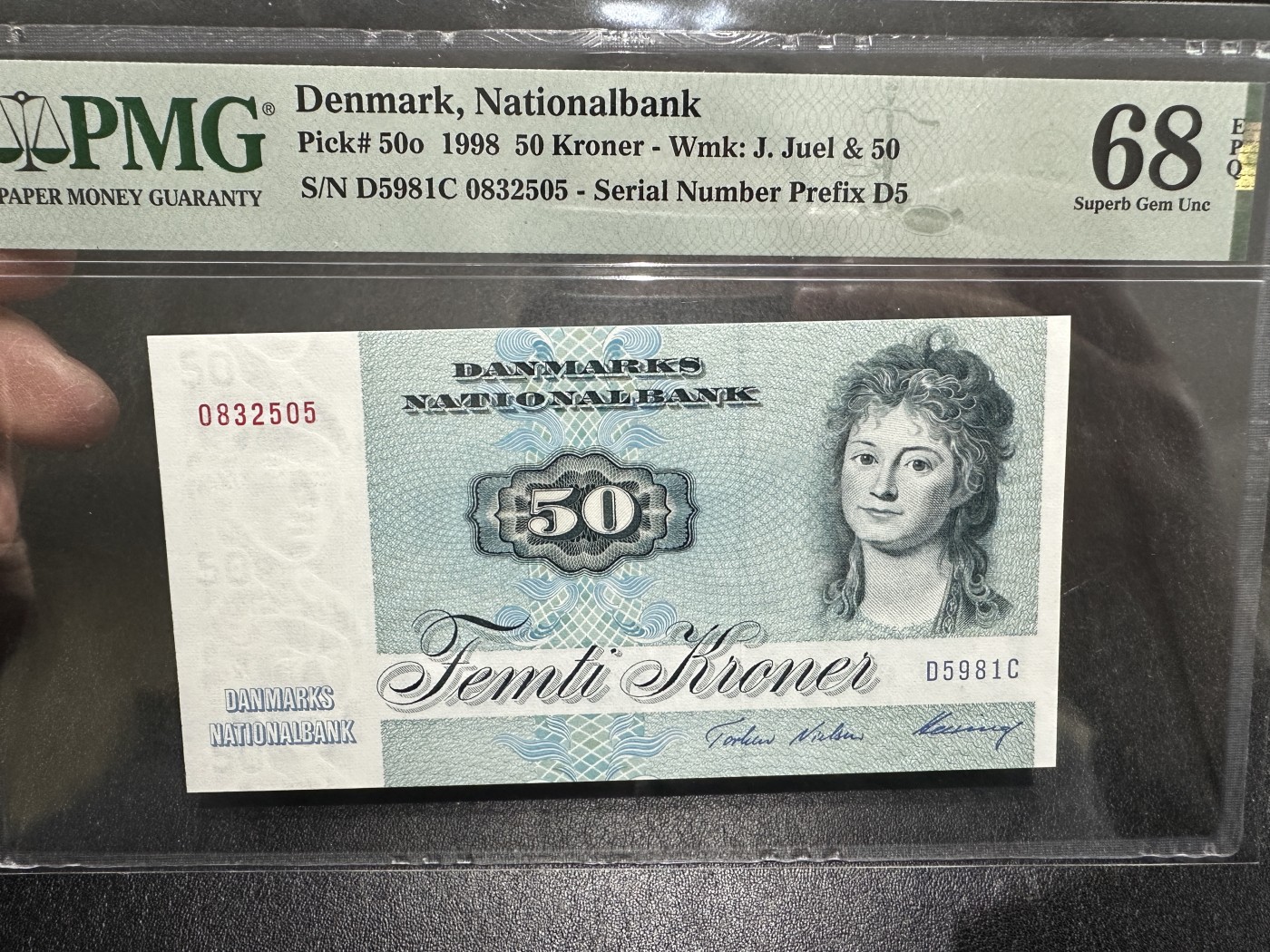 《外钞收藏家》第三百四十一期 1998年丹麦动物版50克朗 PMG68 无47