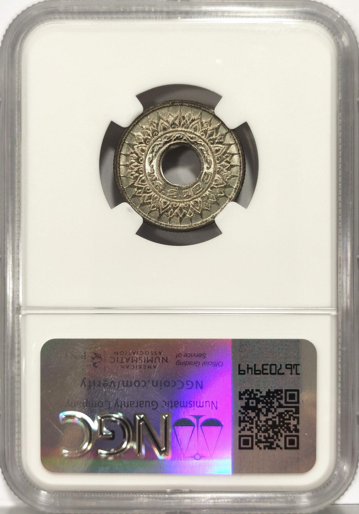 博洋堂世界钱币拍卖第066期（全场包邮） NGC MS64 泰国1945年20萨当锌币，完全未氧化极其难得，收藏级高分