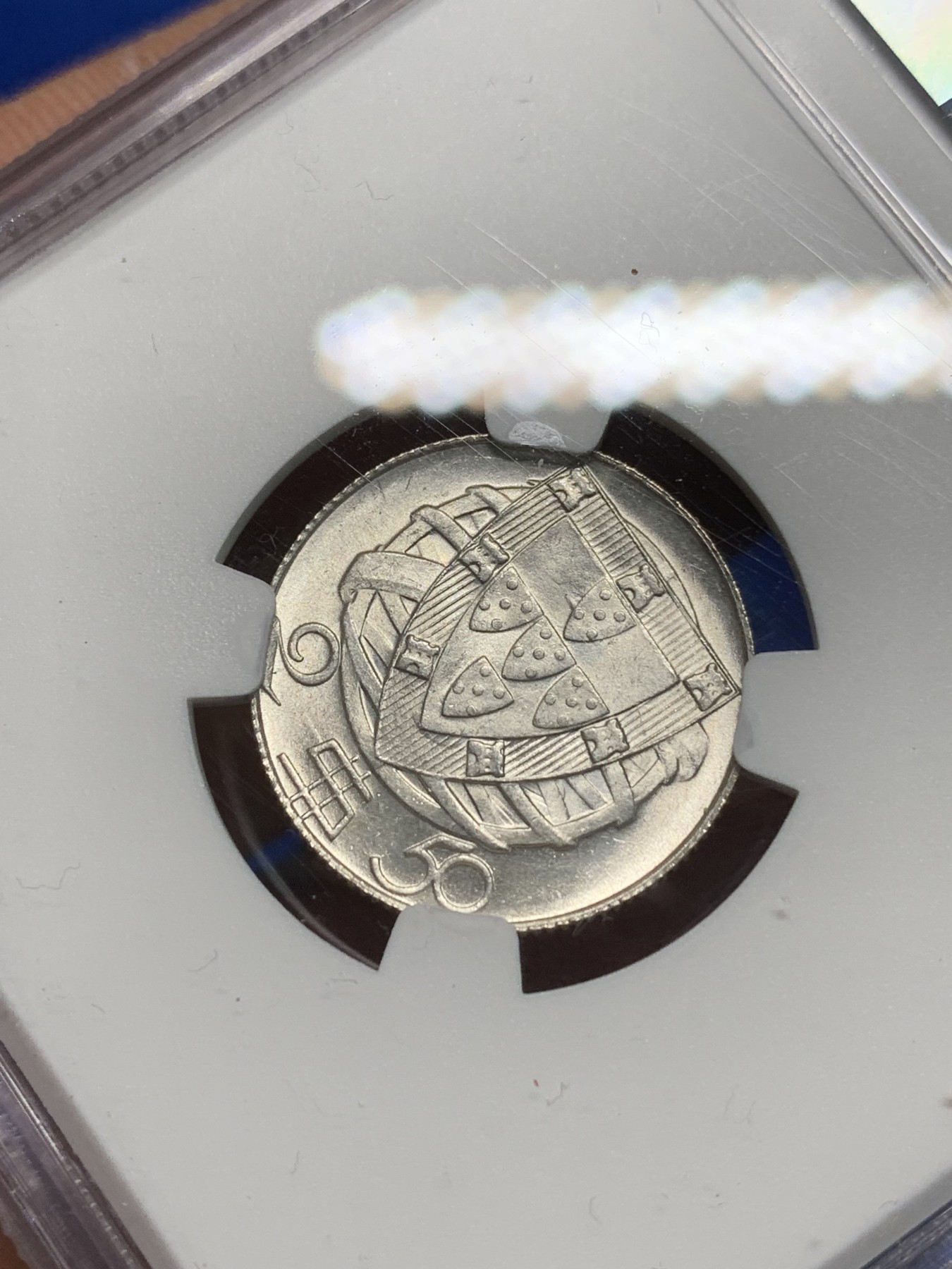 《竞宝斋》第242场-周日，周一 新年开场 (全场包邮) NGC MS66 葡萄牙1947年帆船2.5埃斯库多银币 少见年份