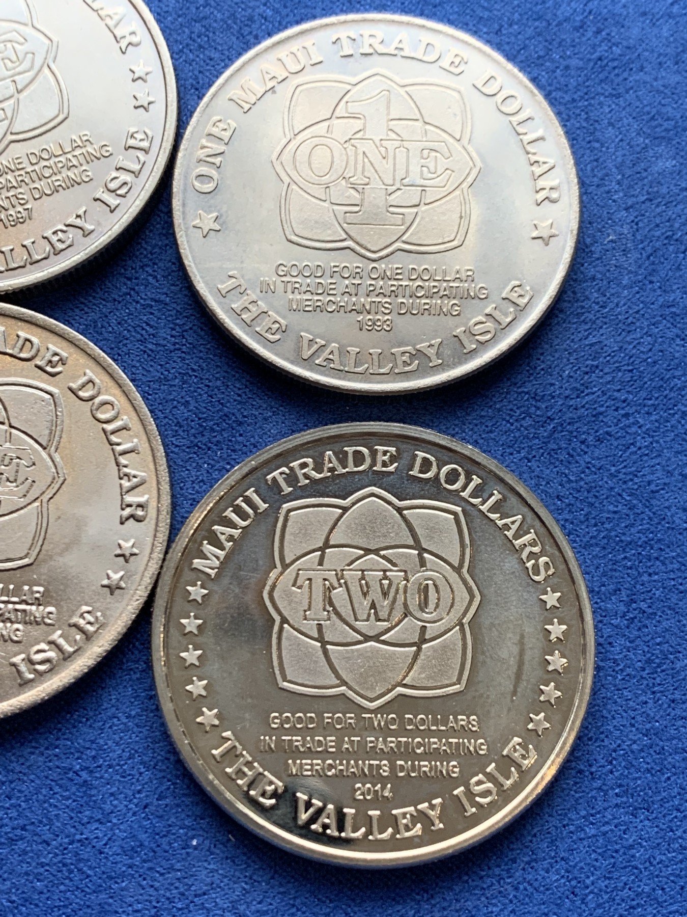 《竞宝斋》第242场-周日，周一 新年开场 (全场包邮) 4枚一组 美国夏威夷州贸易币