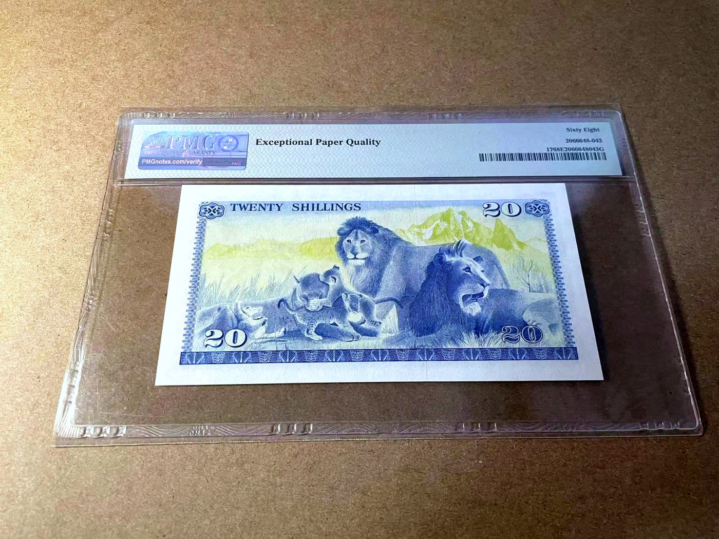 【Blue Auction】✨世界纸币精拍第437期【精】 肯尼亚 1978年20先令 PMG68EPQ 超高分 狮子 