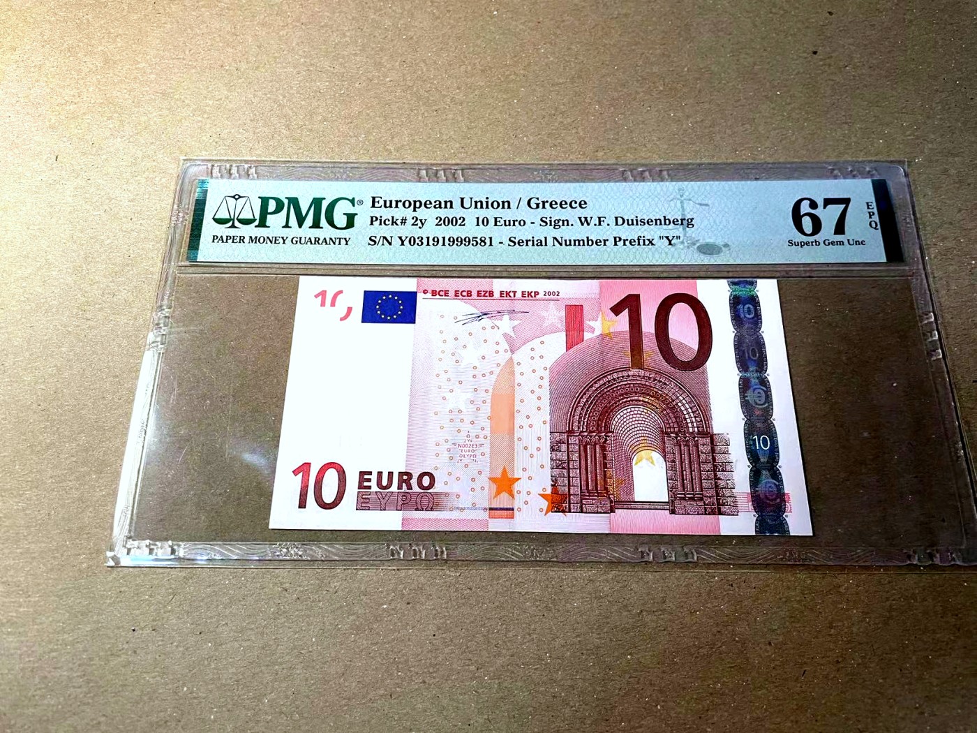 【Blue Auction】✨世界纸币精拍第437期【精】 【无47 首签】欧盟 2002年10欧元 PMG67EPQ 