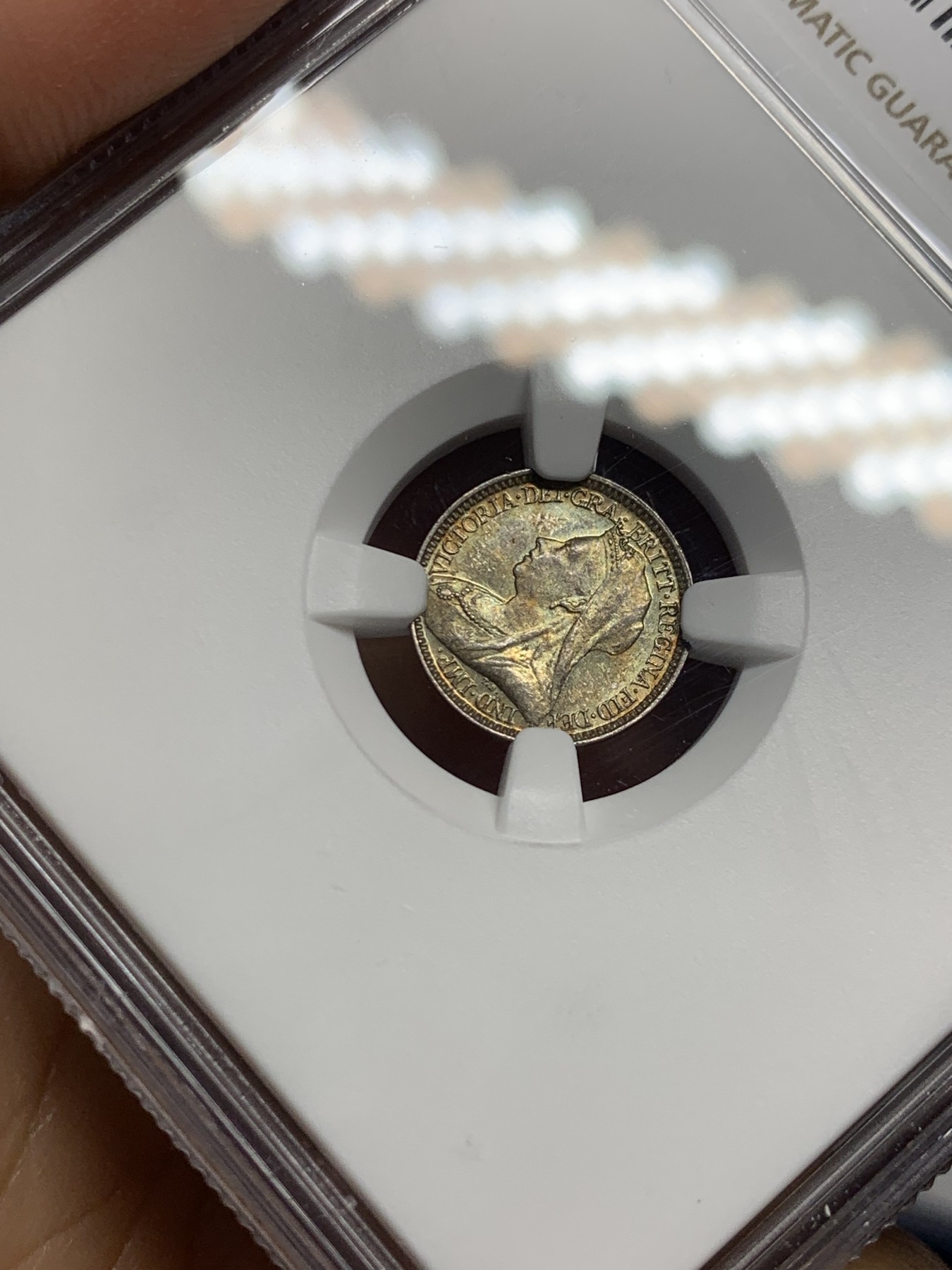 《竞宝斋》第242场-周日，周一 新年开场 (全场包邮) NGC MS64 英国1895年维多利亚批纱2便士灌足节银币