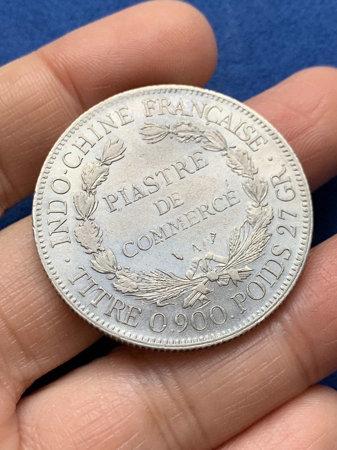 《竞宝斋》第242场-周日，周一 新年开场 (全场包邮) 法属印支1913坐洋1皮亚斯特银币