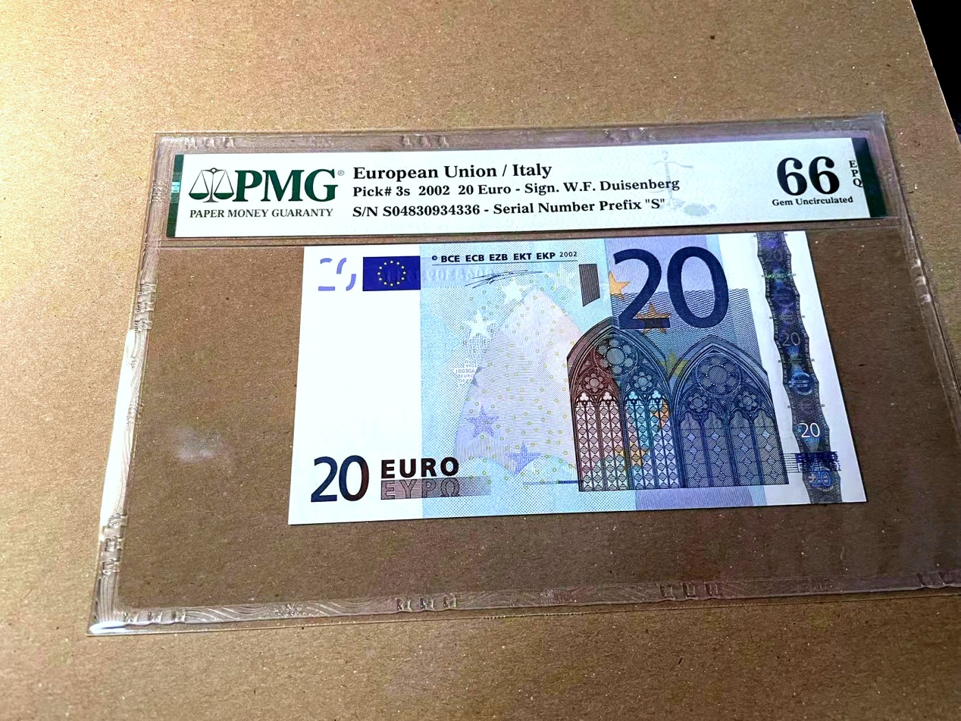 【Blue Auction】✨世界纸币精拍第437期【精】 【首签】欧盟 2002年20欧元 PMG66EPQ 