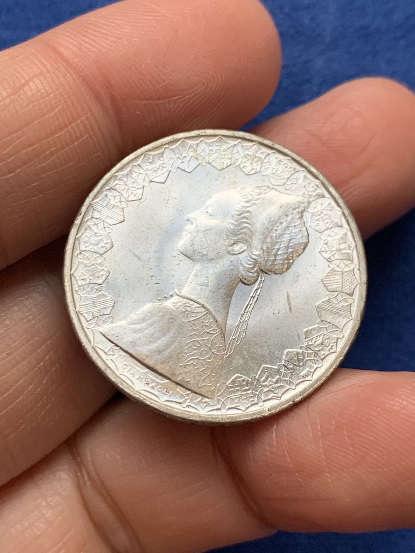 《竞宝斋》第242场-周日，周一 新年开场 (全场包邮) 意大利1966年帆船少女500里拉银币 MS状态