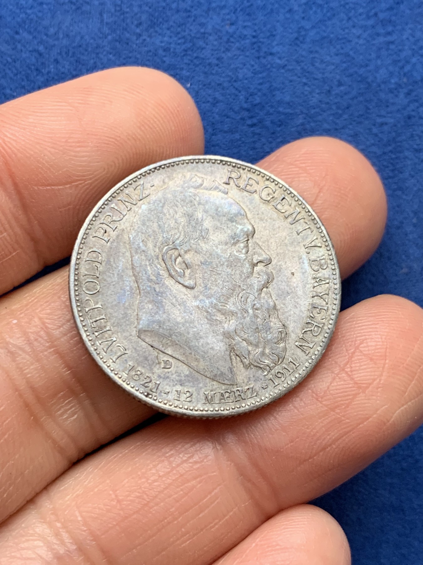 《竞宝斋》第242场-周日，周一 新年开场 (全场包邮) 3枚一组 德国巴伐利亚1911年利奥波德银币 2马克+3马克+5马克 原味带底光无磕