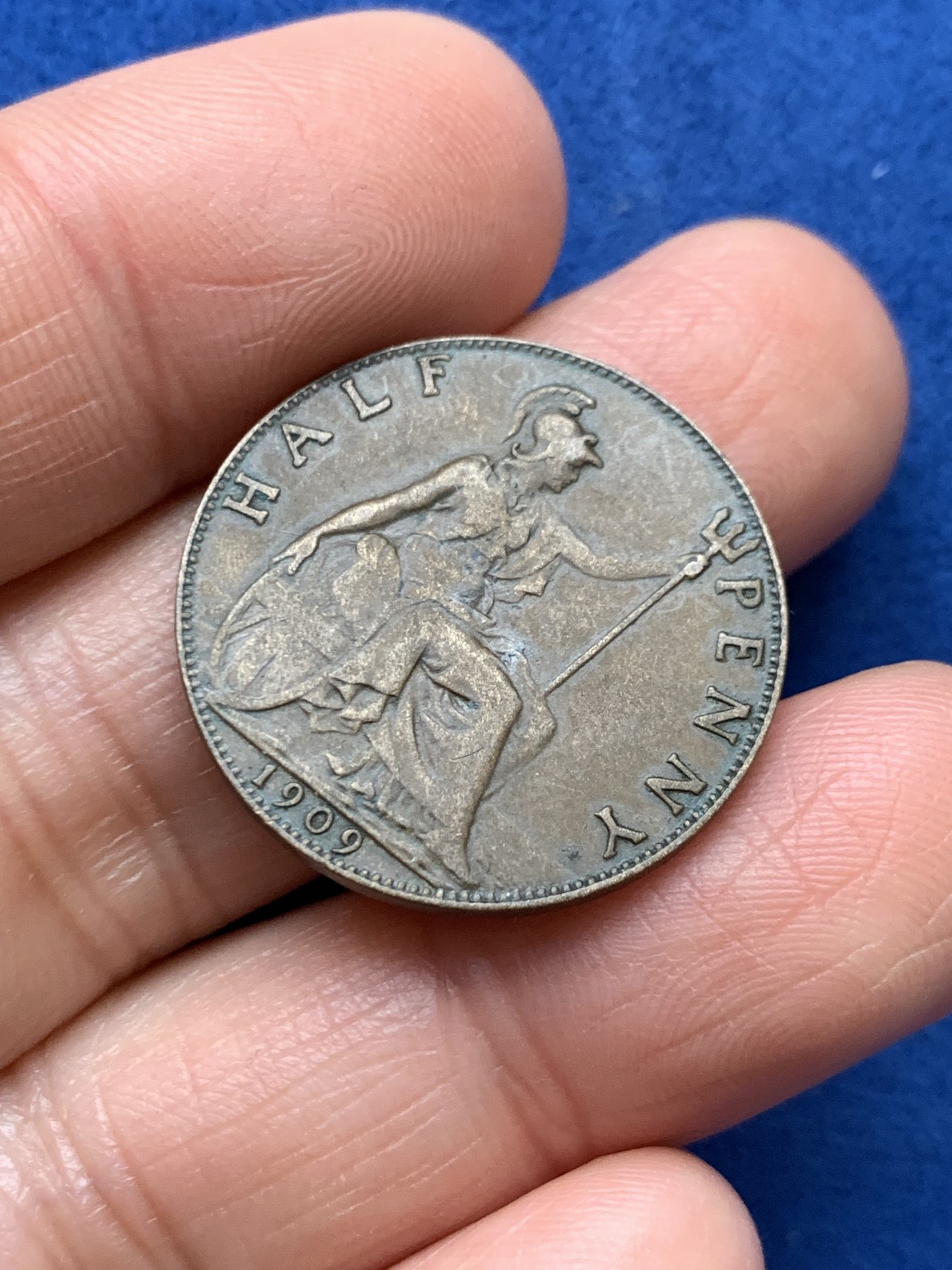 《竞宝斋》第242场-周日，周一 新年开场 (全场包邮) 1909年英国爱德华七世半便士铜币