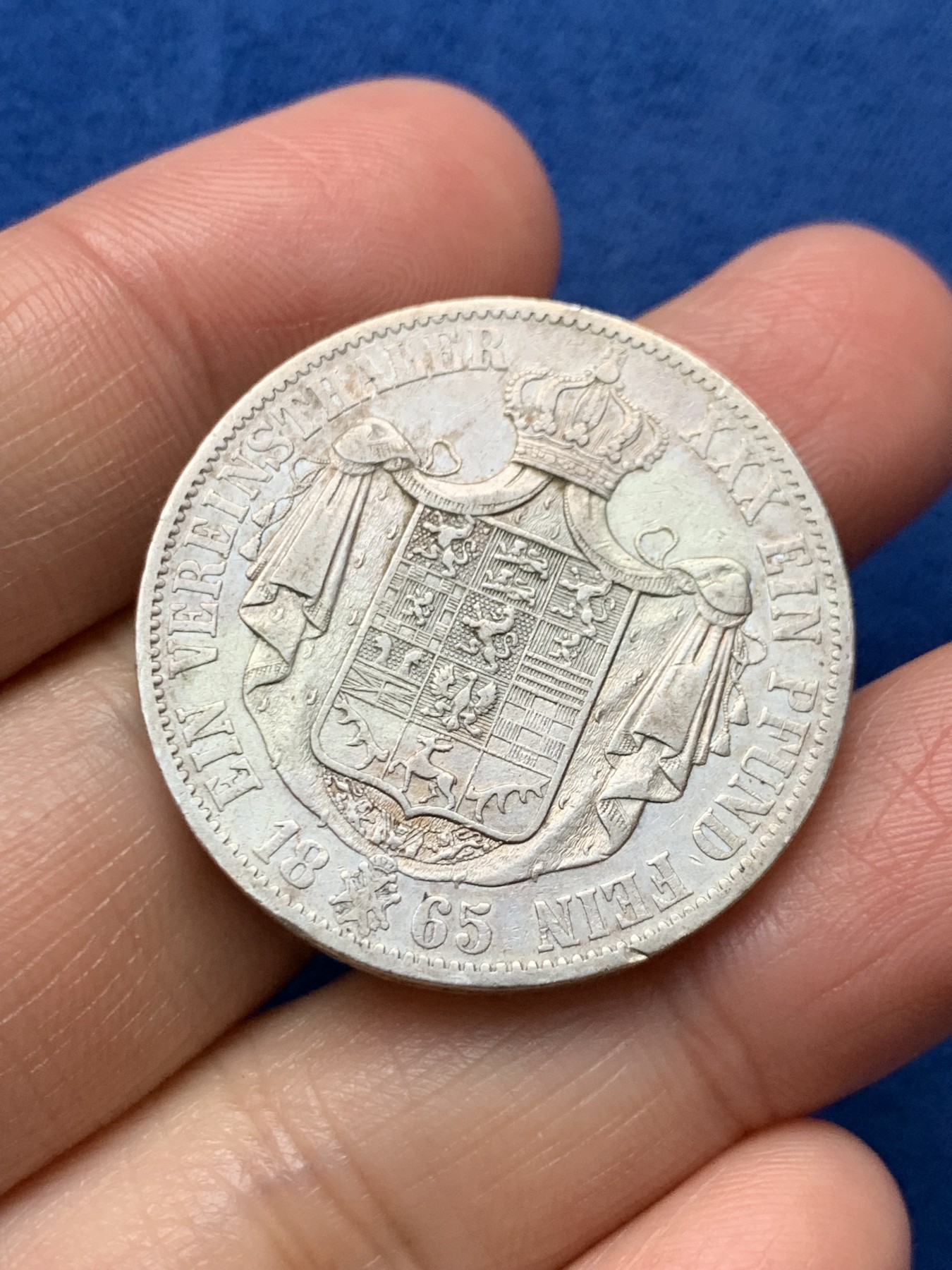 《竞宝斋》第242场-周日，周一 新年开场 (全场包邮) 德国1865年布伦瑞克1泰勒银币