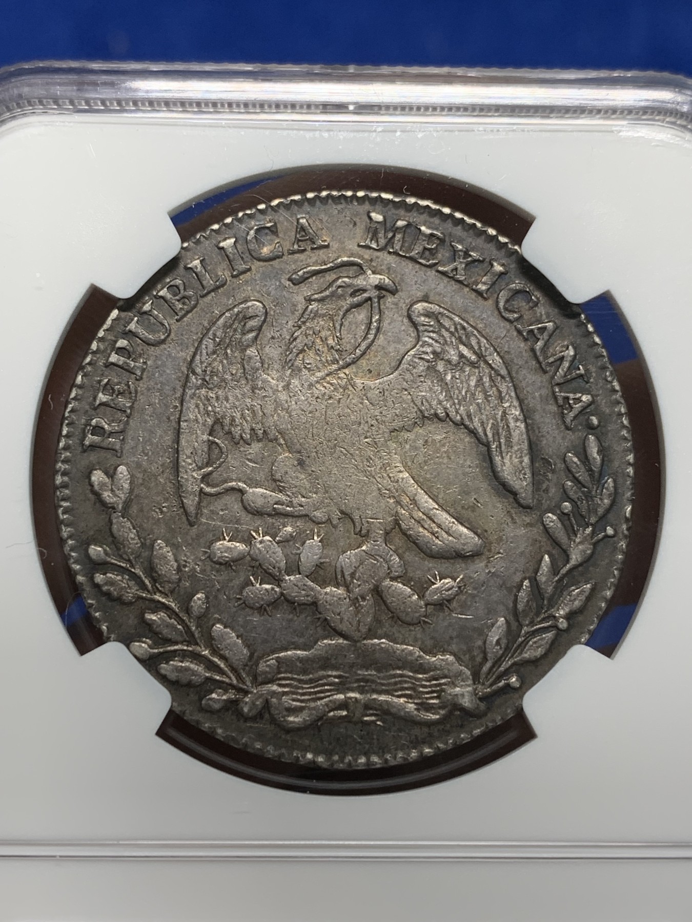 《竞宝斋》第242场-周日，周一 新年开场 (全场包邮) NGC-XFD 墨西哥早期鹰洋1860年 ZS VL 8R 带包浆品相好