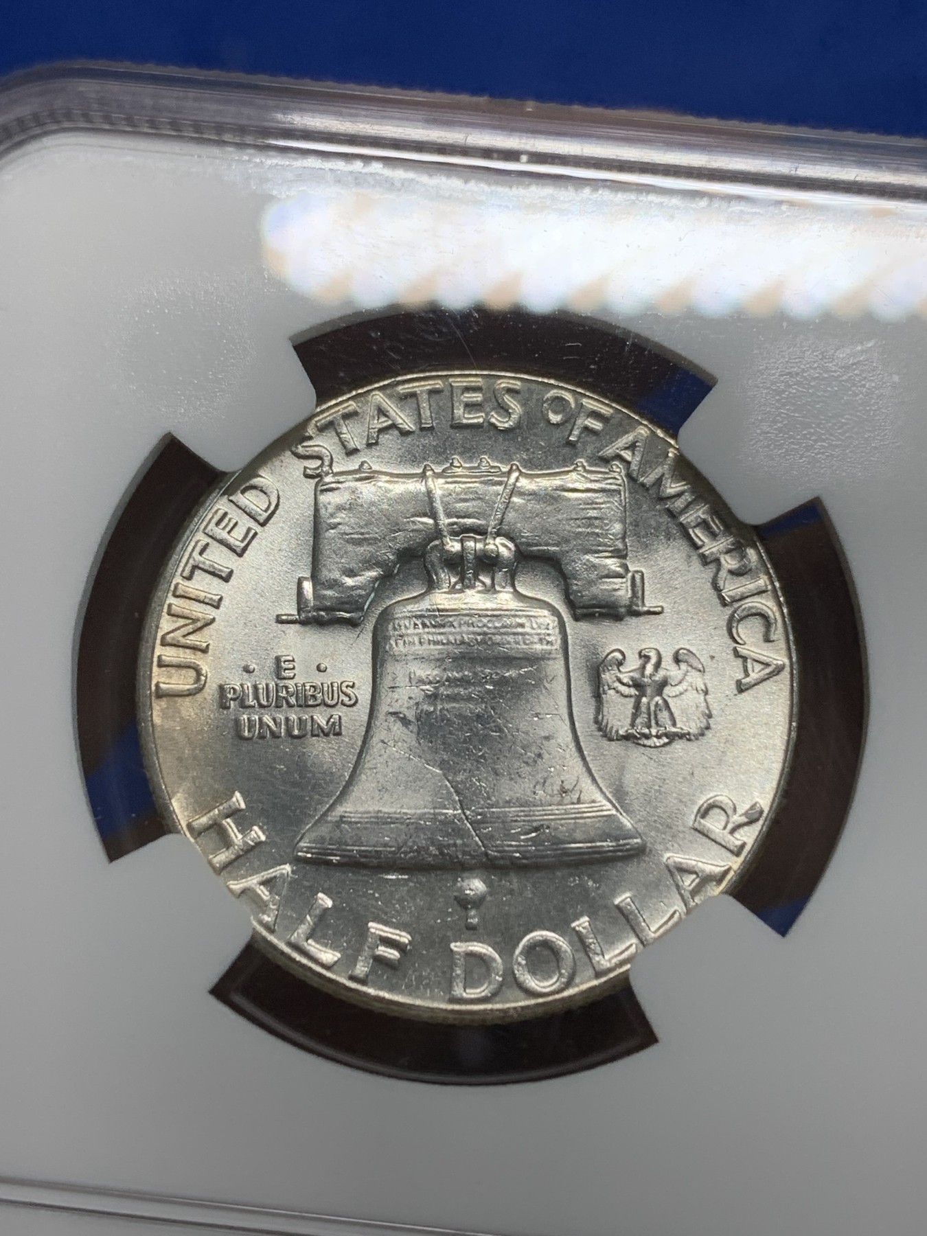 《竞宝斋》第242场-周日，周一 新年开场 (全场包邮) NGC MS63 美国1963年华盛顿大笨钟50分银币 高银版