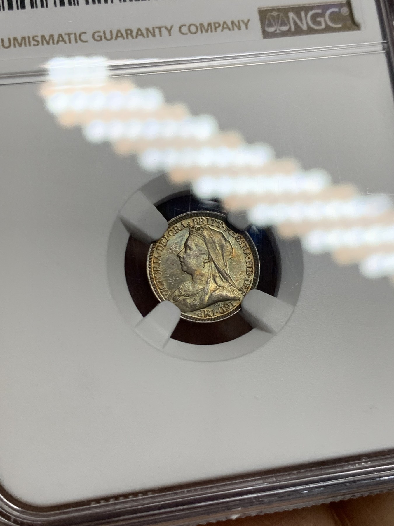 《竞宝斋》第242场-周日，周一 新年开场 (全场包邮) NGC MS64 英国1895年维多利亚批纱2便士灌足节银币