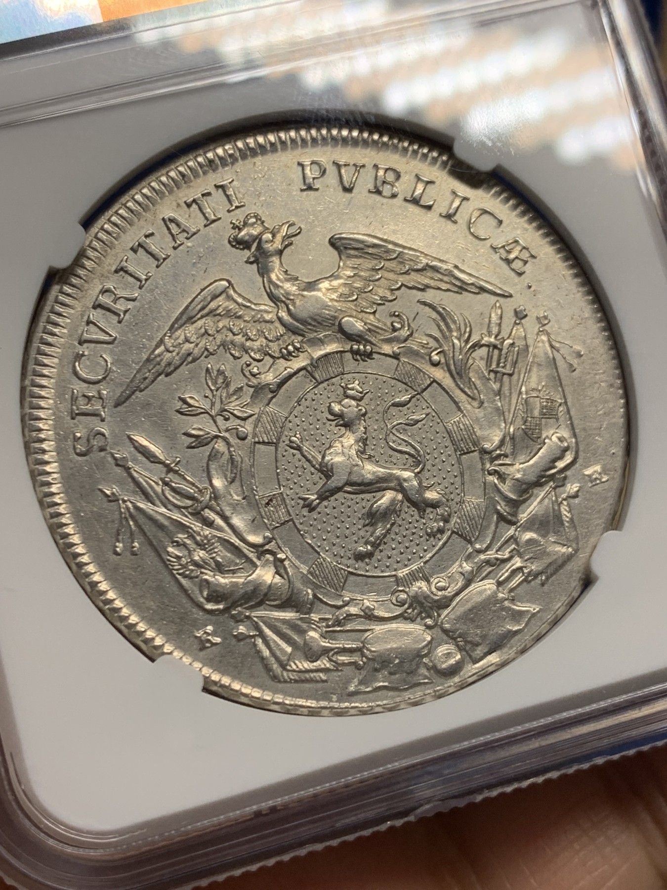 《竞宝斋》第242场-周日，周一 新年开场 (全场包邮) NGC AU 德国 1765 勃兰登堡-安斯巴赫侯爵领地  亚历山大 泰勒大银币 稀见品种