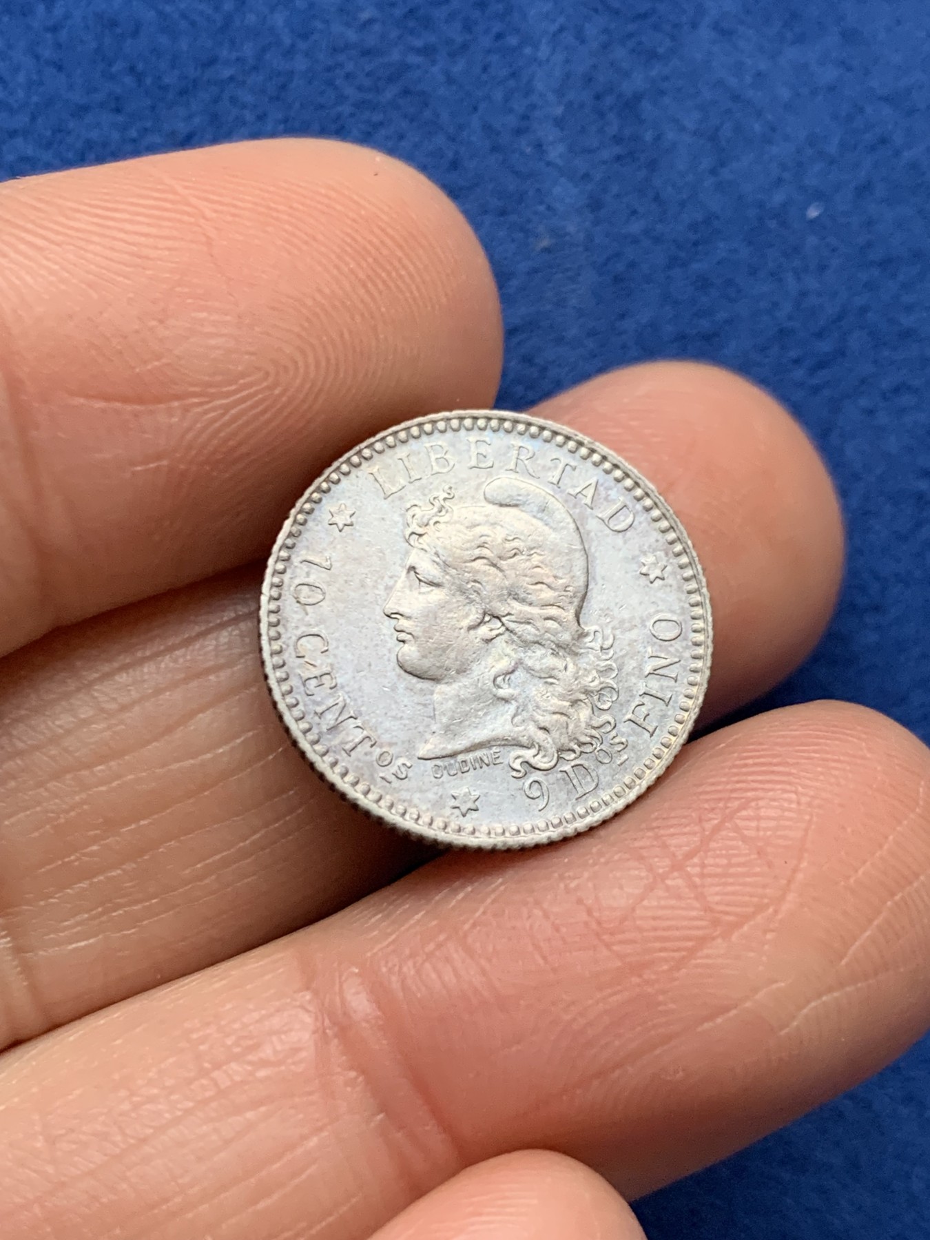 《竞宝斋》第242场-周日，周一 新年开场 (全场包邮) 1883年阿根廷10分小银币 底板带光细节好