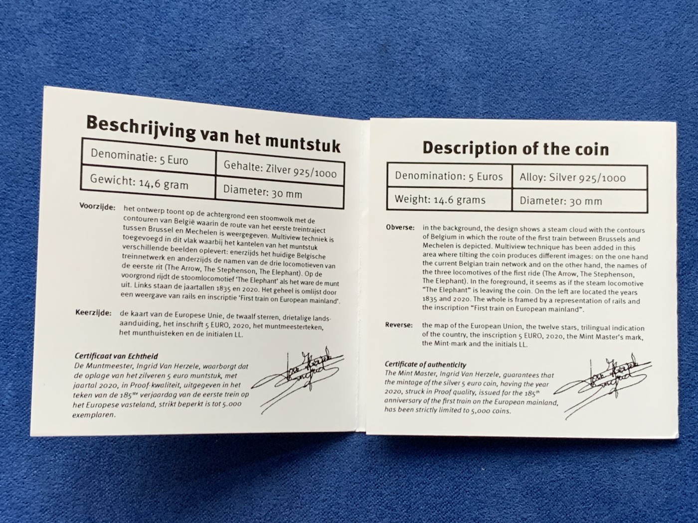 《竞宝斋》第242场-周日，周一 新年开场 (全场包邮) 比利时2020年火车背景国家地图精制银币 925银 原包装 带证书
