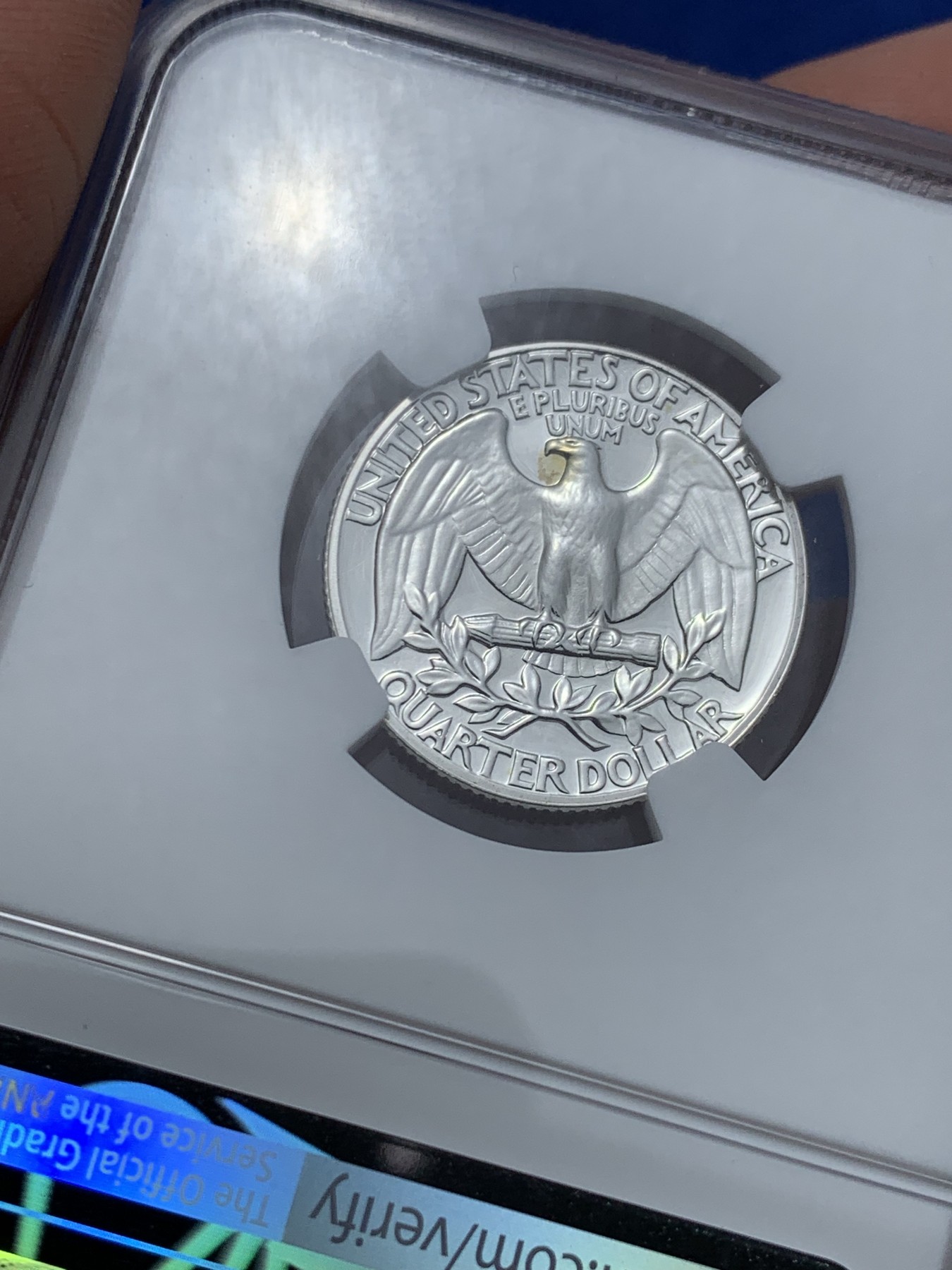 《竞宝斋》第242场-周日，周一 新年开场 (全场包邮) NGC PF67 美国1963年华盛顿25分银币 少见精制版本 67分高分