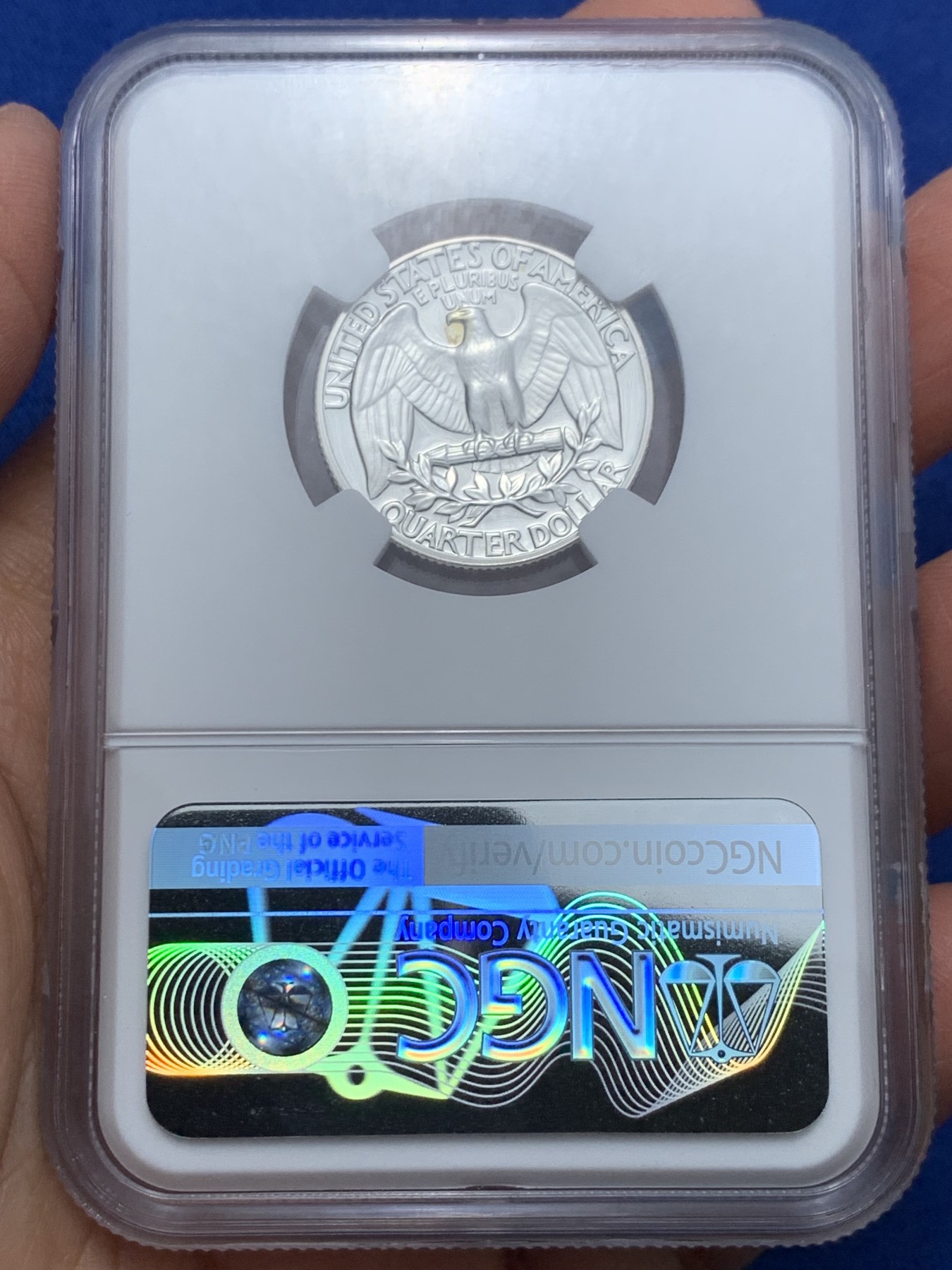 《竞宝斋》第242场-周日，周一 新年开场 (全场包邮) NGC PF67 美国1963年华盛顿25分银币 少见精制版本 67分高分